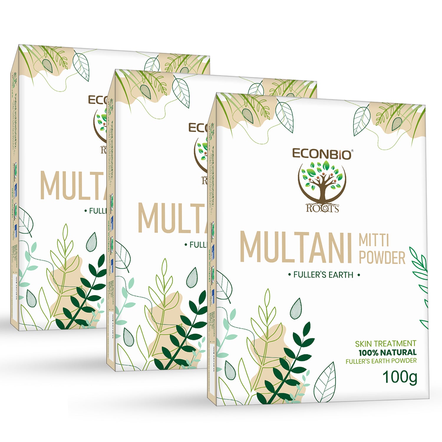ECONBIO ROOTS Multani Mitti Powder 100g (Pack of 3)