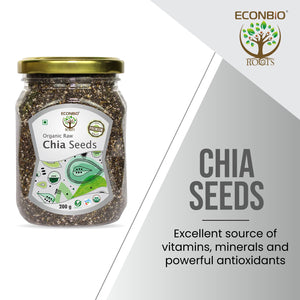 ECONBIO ROOTS Certified Organic Raw Chia Seeds 200g (Pack of 2)