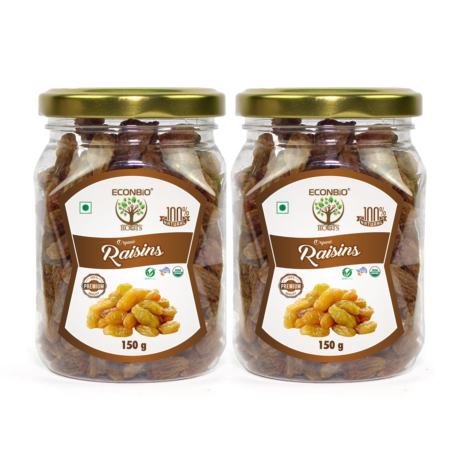 ECONBIO ROOTS Certified 100% Organically Grown Raisins 150g ( Pack of 2) |