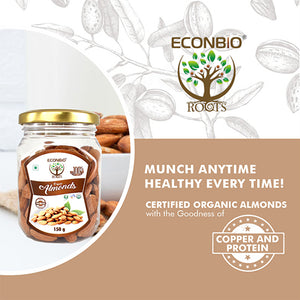 ECONBIO ROOTS Certified Organic Almonds 150g | Organically Grown