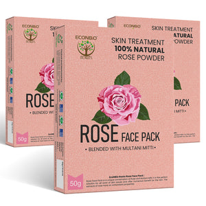 ECONBIO ROOTS 100% Natural Rose Face Pack 50g (Pack of 3)