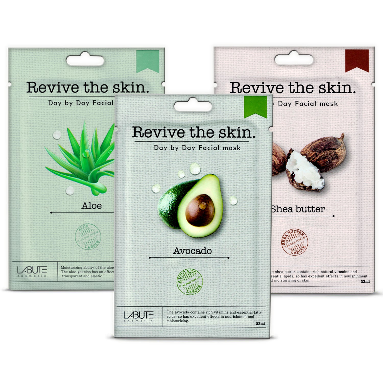 ECONBIO ROOTS Labute Aloevera, Avocado & Shea Butter Facial Sheet Mask (Pack of 3)
