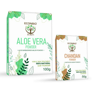 ECONBIO ROOTS Natural Skin Care Combo (Aloe vera Powder 100g and Chandan Powder 50g)