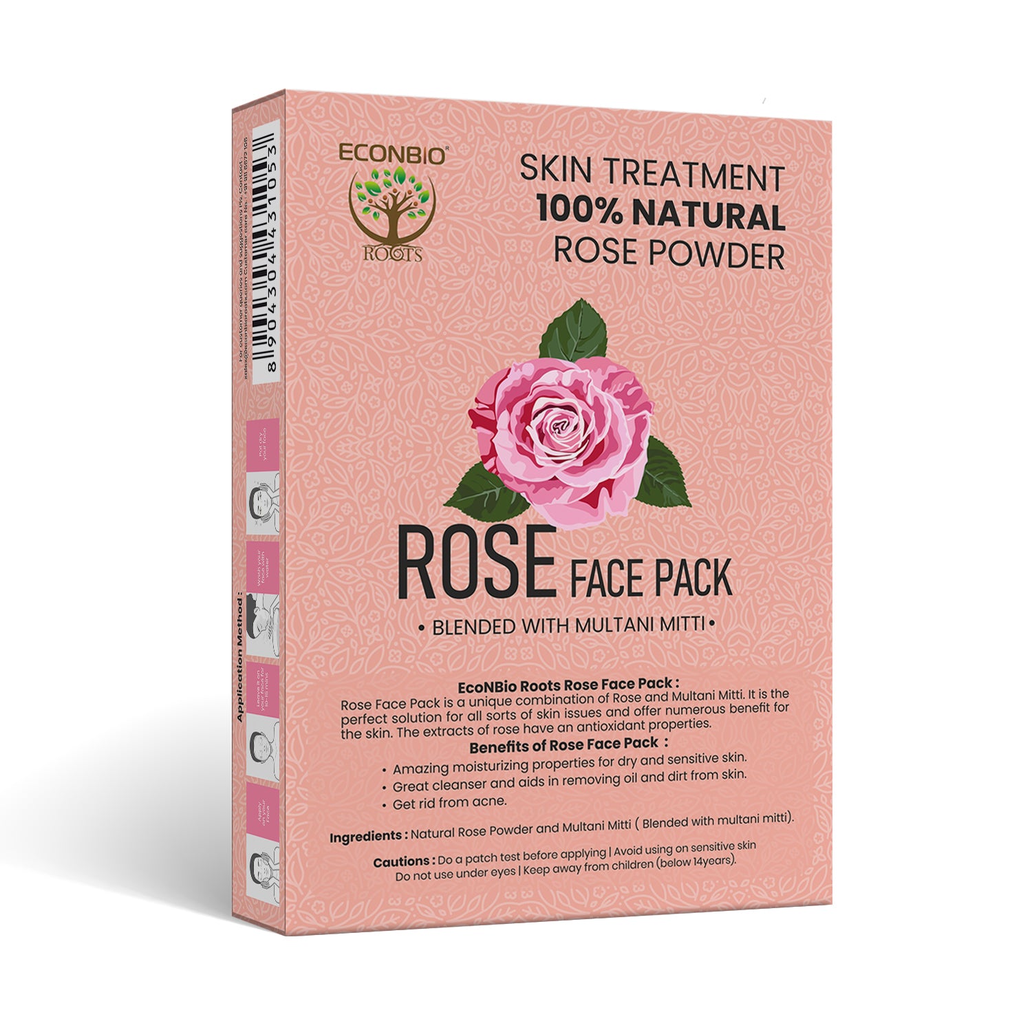 ECONBIO ROOTS 100% Natural Rose Face Pack 50g (Pack of 3)