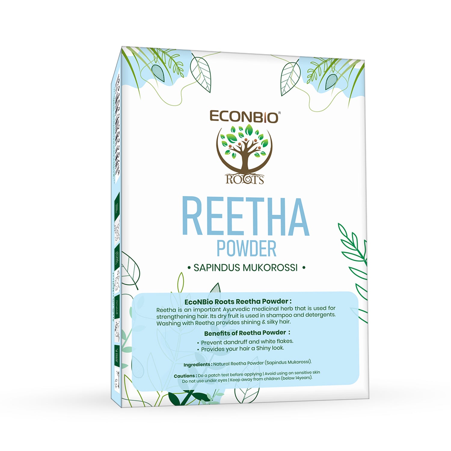 ECONBIO ROOTS Natural Hair Care Combo (Reetha 100g, Shikakai 100g & Brahmi Powder 100g)