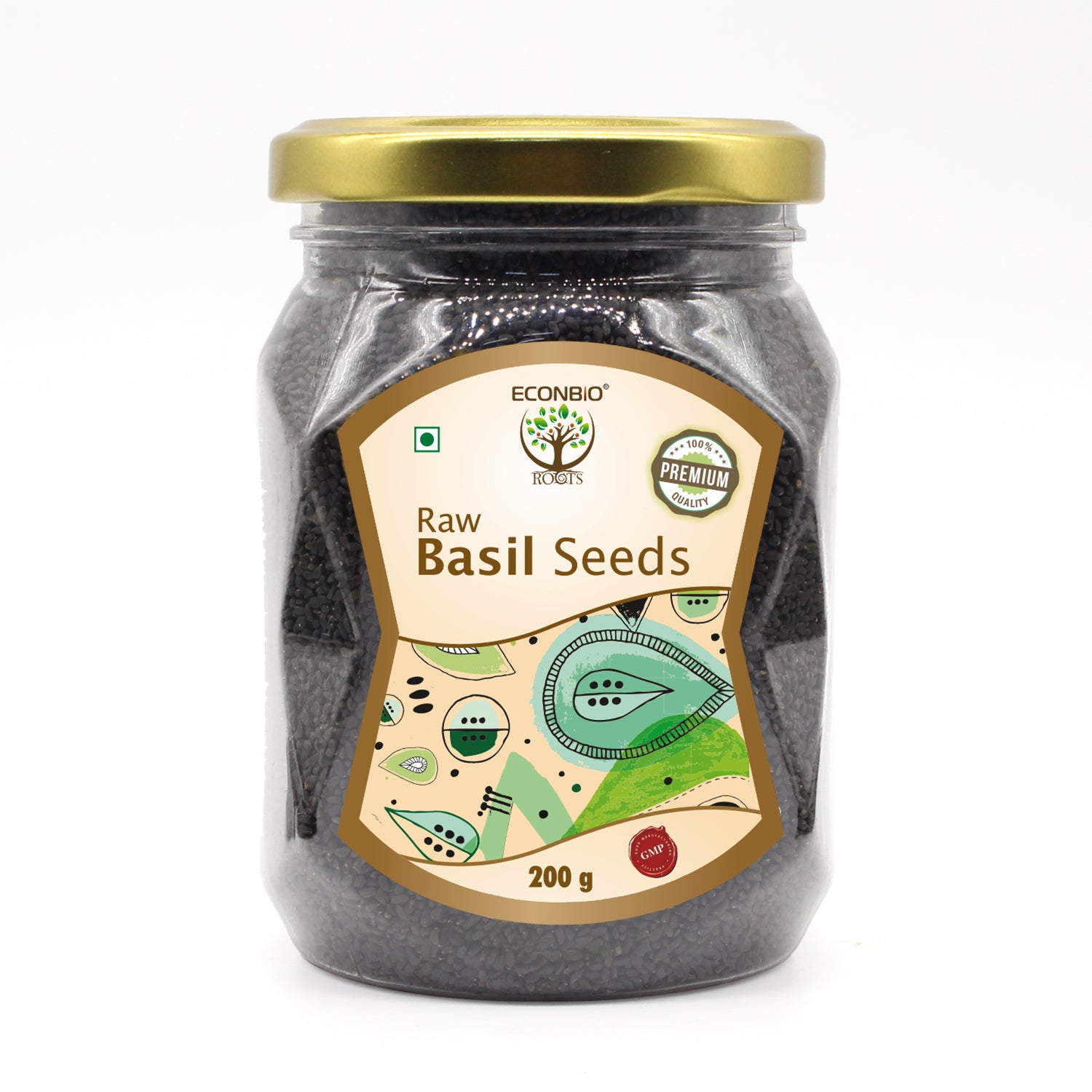 ECONBIO ROOTS 100% Natural Raw Basil Seeds 200g