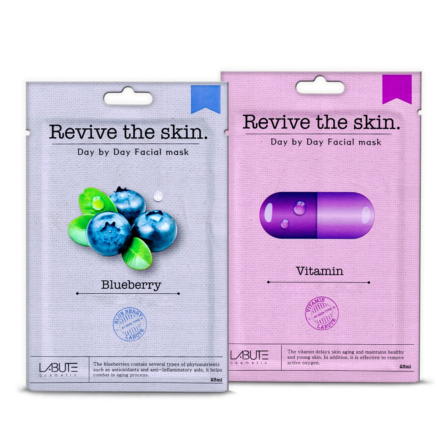 ECONBIO ROOTS Labute Vitamin & Blueberry Facial Mask (Pack of 2)