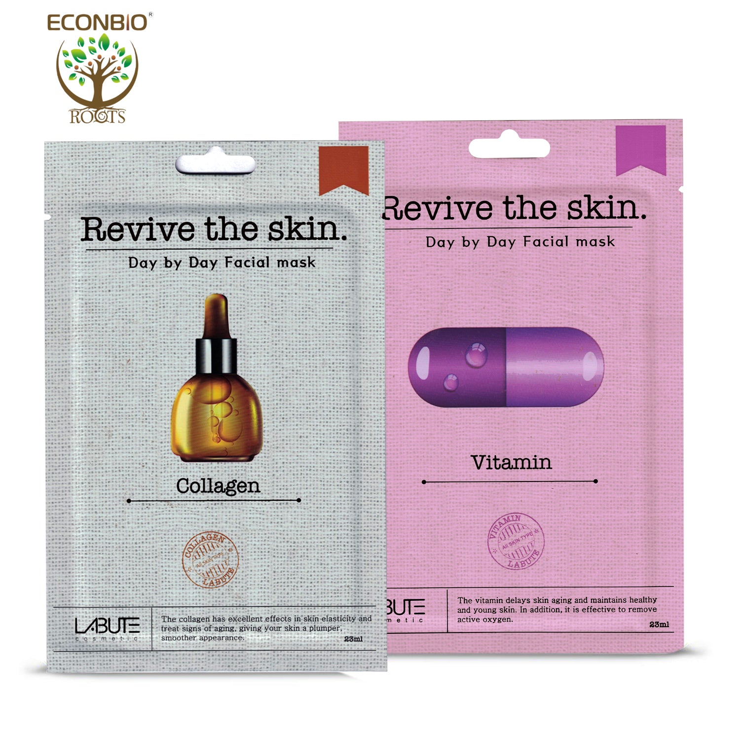 ECONBIO ROOTS Labute Collagen & Vitamin Facial Mask (Pack of 2)