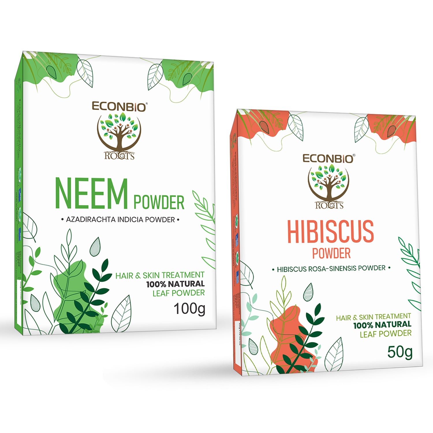 ECONBIO ROOTS Natural Skin Care Combo (Neem100g & Hibiscus Powder 50g)