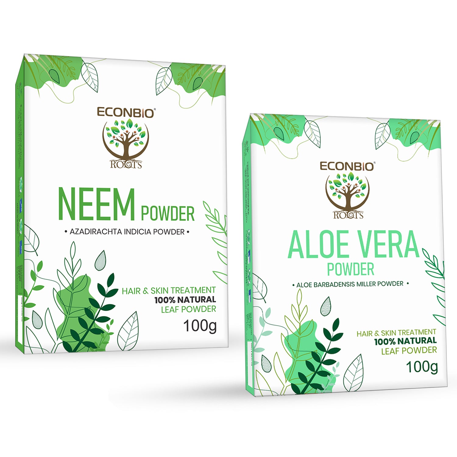ECONBIO ROOTS Natural Hair Care Combo (Neem 100g & Aloe vera Powder 100g)