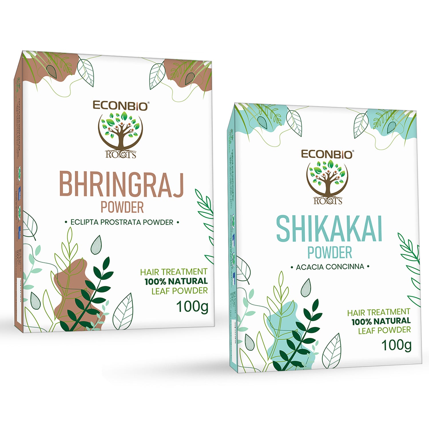 ECONBIO ROOTS Natural Hair Care Combo (Bhringaraj 100g & Shikakai Powder 100g)